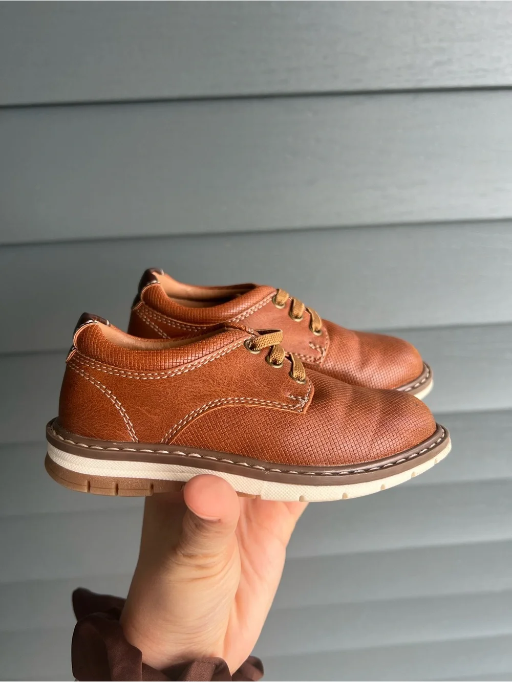 Toddler Boy Ashford Hayes Casual Tan Leather Oxford Shoes Formal Wedding Size 6